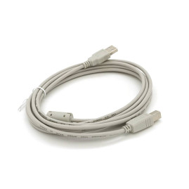 Кабель USB 2.0 AM/BM, 3.0m, 1 ферит, білий