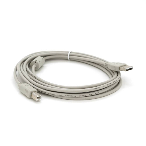 Кабель USB 2.0 AM/BM, 3.0m, 1 ферит, білий