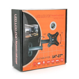 Кронштейн для TV PiPo PP- F03, 14 "-27", до 15кг, поворотний, Black, Box