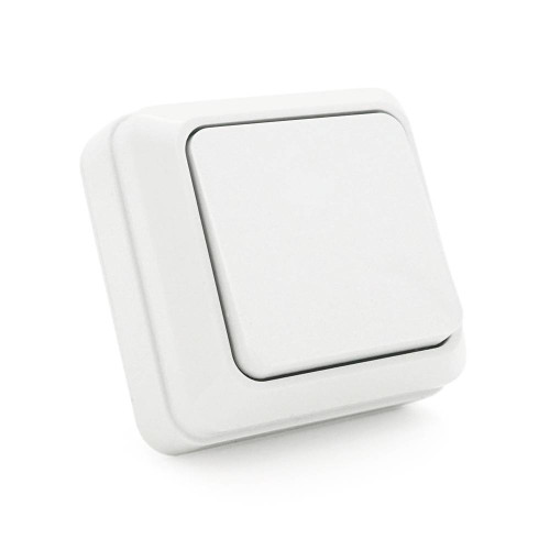 Вимикач одинарний зовнішнього монтажу, White, Q10