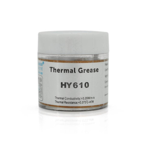 Паста термопровідна HY-610 10g, банку, Gold,> 3,05W / m-K, <0.073 ° C-in² / W, -30 ° ≈280 °, В'язкість -1K cPs, OEM Q38