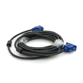 Кабель Merlion VGA 3 + 2 5m, male to male (тато-тато), 2 фериту, чорно-синій, пакет Q100