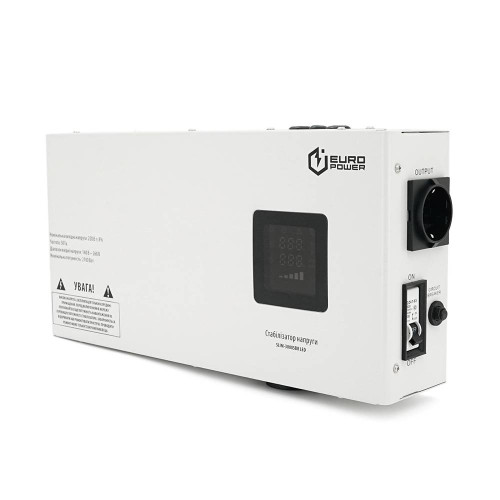 Стабілізатор напруги релейний настінного монтажу Europower SLIM-3000SBR LED, 3000VA 2700W, 140-270Vac, SHUKO 2, Q2 (475*260*138)13 кг