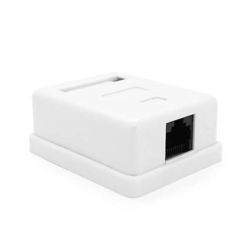 Розетка RITAR UTP 8P8C RJ45 1 порт Cat-6, накладна біла Q300