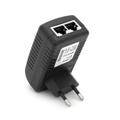 POE інжектор RITAR RT-PIN-12/12EU, 12V 1A (12Вт) з портами Ethernet 10/100Мбіт/с, EU PLUG