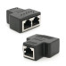 Розгалужувач RJ45 8P8C мама / 2 Х мама RJ45 для розгалуження кабелю, екранований, чорний, Q100