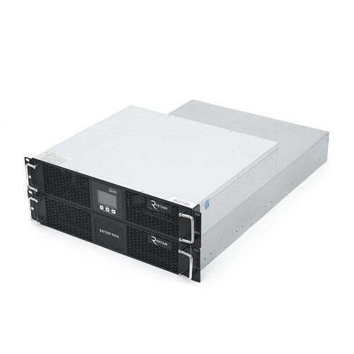 ДБЖ з правильною синусоїдою ONLINE Ritar RT-10KS-LCD,RACK 10000VA(9000Вт),192 В + батарейний блок 12V 7,5Ahх16 шт