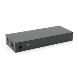 Комутатор POE 48V з 8 портами POE 100Мбіт + 2 порт Ethernet (UP-Link) 100Мбіт, корпус – метал, Black, БП в комплекті, Q18