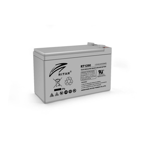 Акумуляторна батарея AGM RITAR RT1290, Gray Case, 12V 9.0Ah ( 151 х 65 х 94 (100) ) Q10