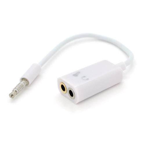 Спліттер Jack 3.5 (тато) => 2 * Jack 3.5 (мама) Stereo White, Пакет, Q500