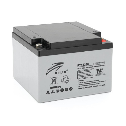 Акумуляторна батарея AGM RITAR RT12260, Gray Case, 12V 26.0Ah(166 х 178 х125 ) Q1