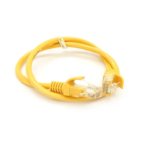 Патч-корд литий RITAR, UTP, RJ45, Cat.5e, 0,3m, жовтий, Cu (мідь)