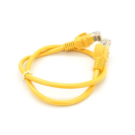 Патч-корд литий RITAR, UTP, RJ45, Cat.5e, 0,25m, жовтий, Cu (мідь)
