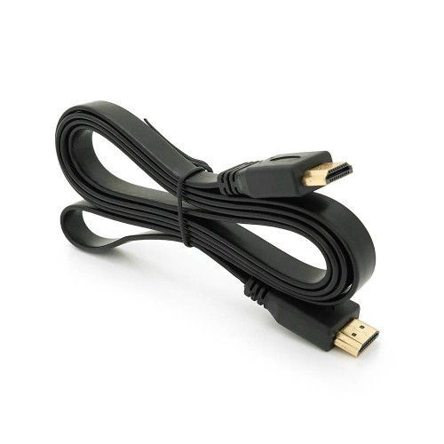 Кабель Merlion HDMI-HDMI 1.5m, v1.4, плоский Black, (Пакет), Q150
