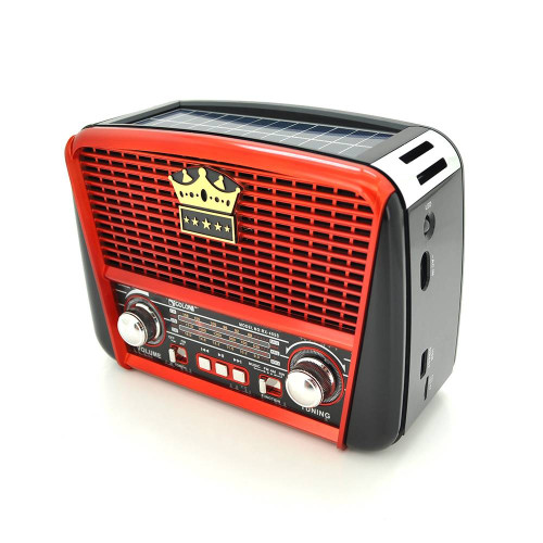 Радіоприймач GOLON RX455S, LED, 6W, AM/FM радіо, Вхід microSD, USB, живлення від 220+АКБ+2*LR20, корпус пластмас, Black/Grey, BOX