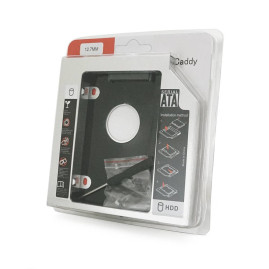 Адаптер підключення HDD 2.5 '' 12.7 mm в відсік приводу ноутбука SATA / mSATA (HDC-25), корпус aluminum+plastic, Blister, Q100