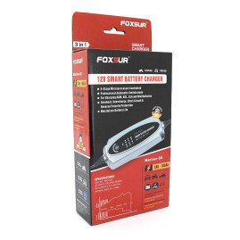 Автоматичне ЗУдля акумулятора Foxsur FBC1236 6V/12V, 100-240V, 0,2-10A, клем (AGM/GEL/Lead)