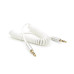 Кабель AUX Audio DC3.5 тато-тато 1.5м пружина, CCA Stereo Jack, (круглий) White cable, Box