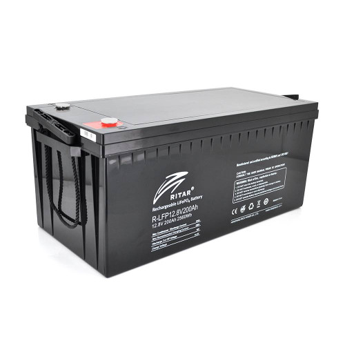 Акумуляторна батарея з bluetooth Ritar LiFePO4 12,8V 200Ah 2560Wh BMS100@4S ( 522 х 240 х 219 (224) ) Q1