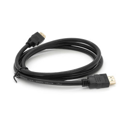Кабель Merlion HDMI-HDMI HIGH SPEED 1.5m, v1.4, OD-7.5mm, круглий Black, коннектор Black, (Пакет) Q250