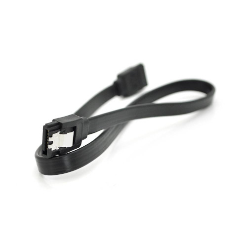 Кабель інтерфейсний SATA 0.45м, прямий із клямкою, чорний