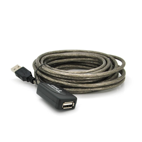 Активний подовжувач USB 2.0 AM/AF, 5,0 m, прозорий з чіпом Q50