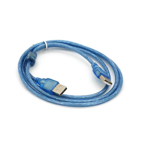 Кабель USB 2.0 RITAR AM / AM, 1.5m, 1 ферит, прозорий синій