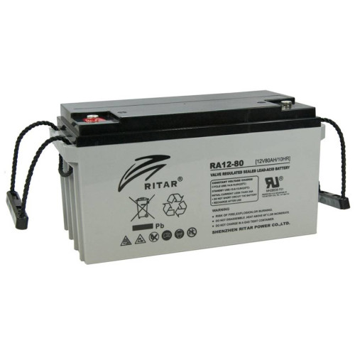 Акумуляторна батарея AGM RITAR DC12-80, Gray Case, 12V 80Ah( 350 x 167 x 182 ) Q1
