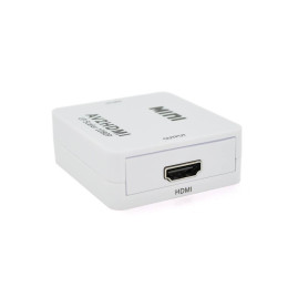 Конвертер Mini, AV to HDMI, ВХІД 3RCA(мама) на ВИХІД HDMI(мама), 720P/1080P, White, BOX