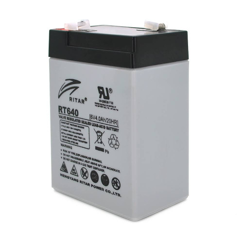 Акумуляторна батарея AGM RITAR RT640, Black Case, 6V 4Ah( 70х47х99 (107) ) Q20