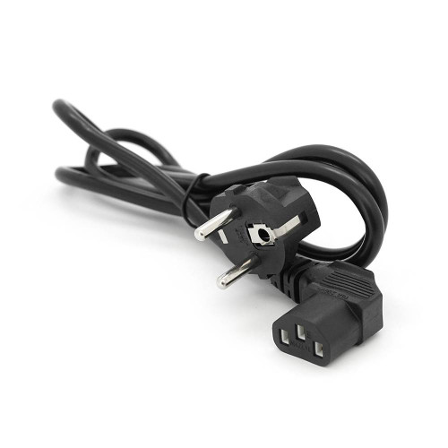 Кабель живлення Schuko кутовий PC-186A CEE7 / 7-C13, 1.2M, 0.75mm, євровилках під 90 градусів, OEM Q24/300