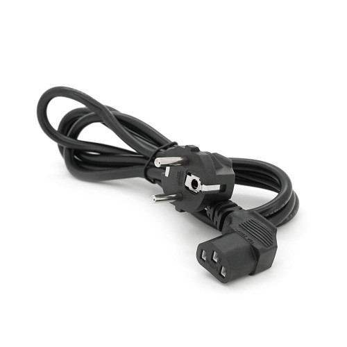 Кабель живлення Schuko кутовий PC-186A CEE7 /7-C13, 1.5M, 0.75mm, євровилках під 90 градусів, OEM Q25 / 250