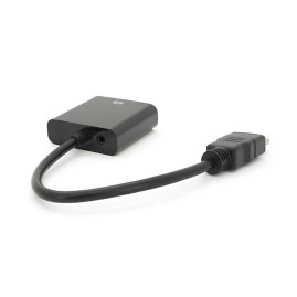 Конвертер HDMI (тато) на VGA (мама) 10cm, Black, 4K / 2K, Пакет + AUDIO Q300