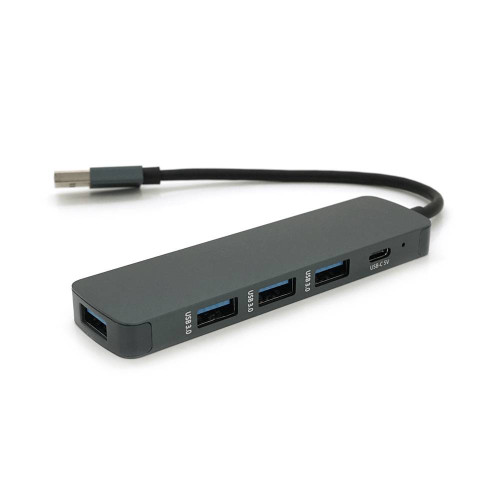 Хаб USB 3.0 алюмінієвий, 4 порту, 20 см, заряд до 900mAh, підтримка до 2TB, Пакет
