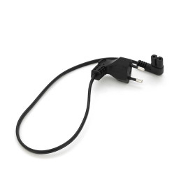 Кабель живлення 0.5m, 0.5mm, PC-184/2 CEE7/16-C7 2 pin (для побутової техніки), Black, 90° OEM Q50/300 МЕДЬ!!!