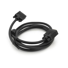 Кабель Merlion VGA 2m, male to male (тато-тато), 1 ферит, чорний, Пакет Q100