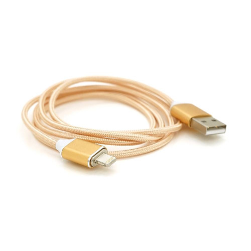 Магнітний кабель USB 2.0/Micro, 1m, 2А, індикатор заряду, тканинне обплетення, знімач, Gold, Blister ( під наконечник 8751 )
