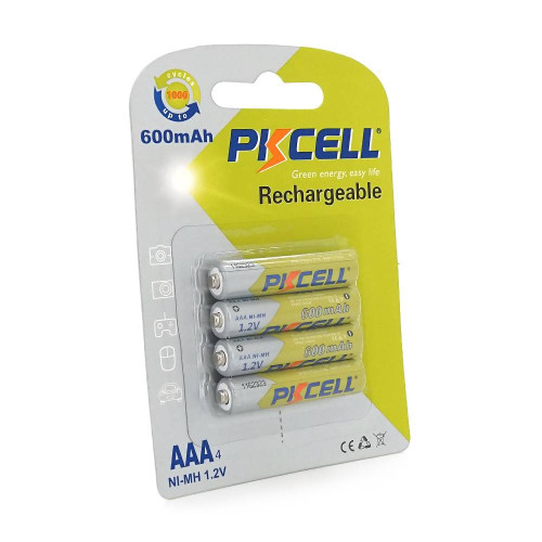 Акумулятор PKCELL 1.2V AAA 600mAh NiMH Rechargeable Battery, 4 штуки в блістері ціна за блістер, Q12