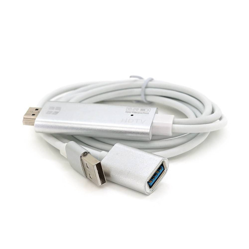 Конвертер MHL USB (мама) + USB (тато) => HDMI(тато) 1м, Black, 4K/2K, BOX