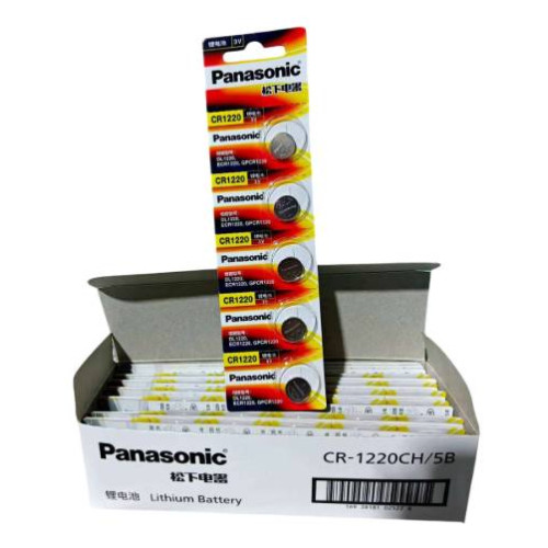 Батарейка літієва CR1220CH, PANASONIC, 3V, 35 mAh, 12.5x2mm, 0.8g, 5 шт у блістері (упак.100 штук) ціна за блист.