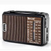 Радиоприемник GOLON RX-608, LED, 2x3W, FM радио, AUX, корпус пластмасс, Black/Brown, BOX