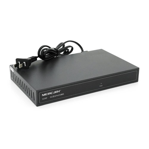 Комутатор POE 48V Mercury S109P 8 портів POE + 1 порт Ethernet (Uplink) 10/100 Мбіт/сек, БП в комплекті, BOX Q200 (285*223*68) 0,97 кг (216*131*30)