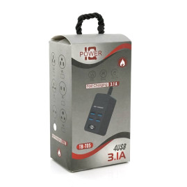 Мережевий фільтр ТВ-Т05, 4 USB, 1.5 м, перетин 3х0,5мм, 2.1А, White, Box