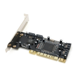 Контролер PCI=>SATA 2.0, SIL3114, 1.5Gb/s, 4 порти внутрішніх, RAID, + кабель SATA, BOX