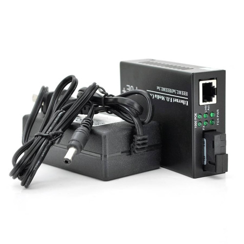 Медіаконвертер POE, FT-1G1EPS-20, SC 20km, Fast Ethernet 10/100/1000 Мбит/с, + блок живлення 48В, 2,5А (0 +70 ° C),+ перехідник, Q60