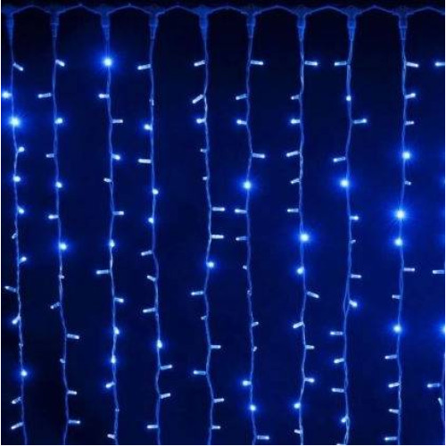 Гірлянда 240LED (Водоспад) Blue, 8 режимів, 3*2метра, прозора ізоляція, BOX