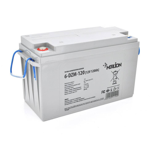 Тягова акумуляторна батарея AGM MERLION 6-DZM-120, 12V 120Ah. М8 (407 x 177 x 225) Q1