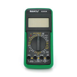 Мультиметр BAKKU BK-9205A Вимірювання: V DC, V AC, A DC, A AC, Ω, C, hFE, діод, транзистор