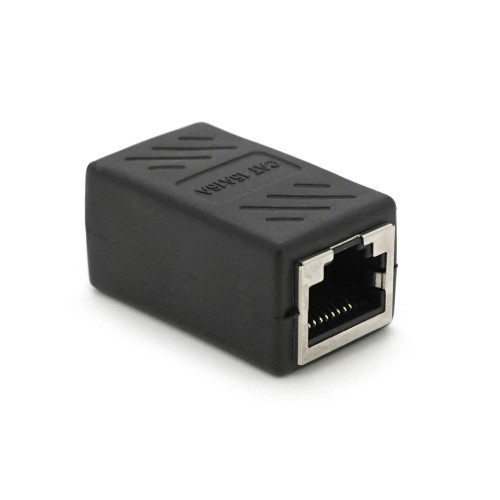 З'єднувач RJ45 8P8C мама / мама RJ45 для з'єднання кабелю, екранований, чорний, Q50