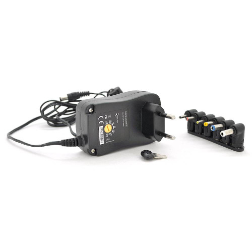 Універсальний БП Input 100V-240V 50-60Mhz, Output :3V-12V-1.5.A 18W, 6 Г-подібних роз'ємів 2.35*0.75/ 3.0*1.1/3.5*1.35/4.0*1.7 /5.5 BOX